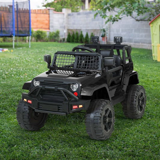 Jeep Inspired Electric 12V Kids Ride On Car Remote Control - Black - Direct On Sale