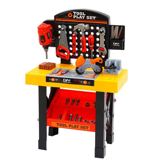 Kids Pretend Play Set Workbench Tools 54pcs Builder Work Childrens Toys - Direct On Sale