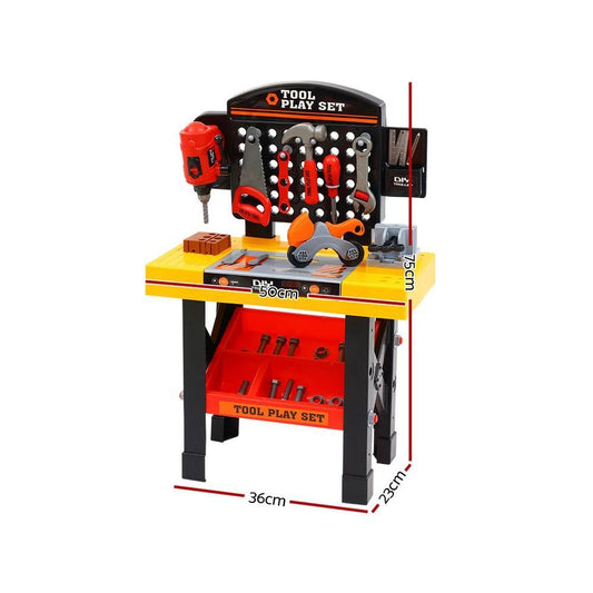 Kids Pretend Play Set Workbench Tools 54pcs Builder Work Childrens Toys - Direct On Sale