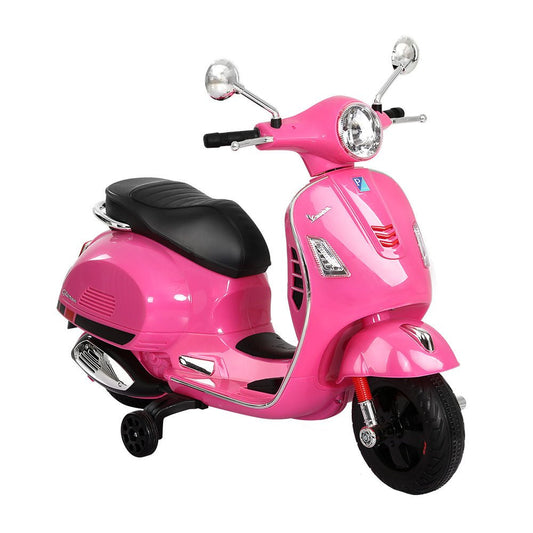 Kids Ride On Car Motorcycle Motorbike VESPA Licensed Scooter Electric Toys Pink - Direct On Sale