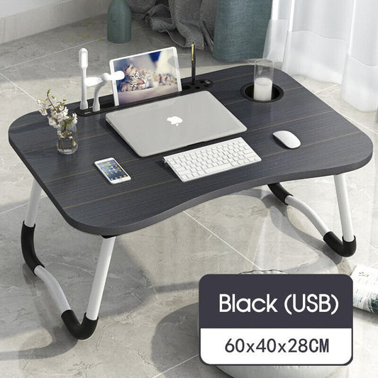 Laptop Bed Table Foldable Lap Standing Desk with Cup Slot for Indoor/Picnic Tray - Direct On Sale