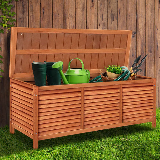 Outdoor Storage Bench Box 210L Wooden Patio Furniture Garden Chair Seat - Direct On Sale