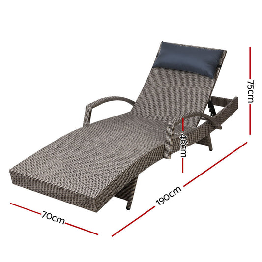 Outdoor Sun Lounge Furniture Day Bed Wicker Pillow Sofa Set - Direct On Sale