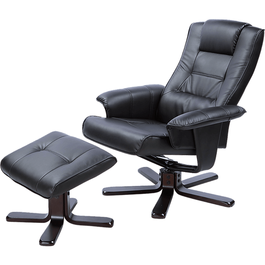 PU Leather Massage Chair Recliner Ottoman Lounge Remote - Direct On Sale