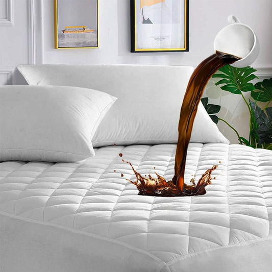 Quilted Cotton Waterproof Mattress Protector With Bed Cover - Direct On Sale