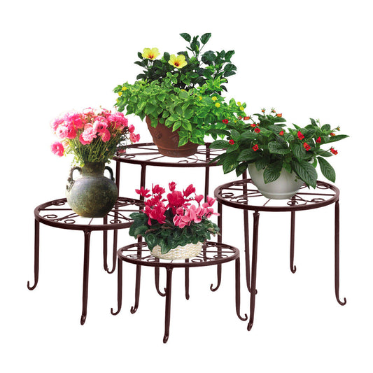 4x Steel Plant Stands Outdoor Indoor Metal
