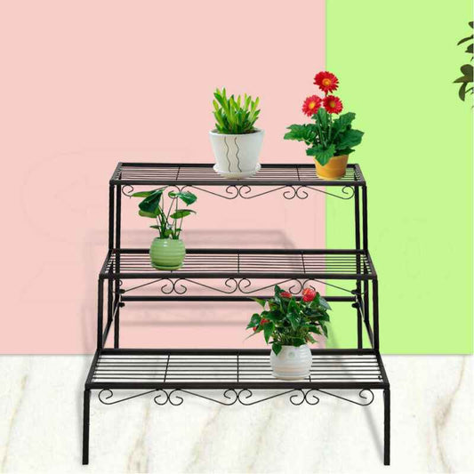 3-Tier Metal Rectangular Pot Plant Stands - Direct On Sale
