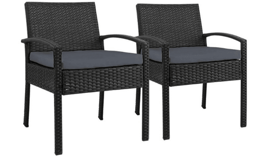 Set of 2 Outdoor Dining Wicker Chairs - Direct On Sale