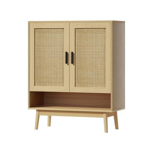 Shoe Cabinet Rattan Shoes Storage Rack Organiser Wooden Cupboard Shelf - Direct On Sale