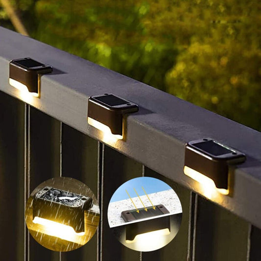 Solar LED Motion Sensor Outdoor Path Patio Pathway Stairs Step Fence Light - Direct On Sale