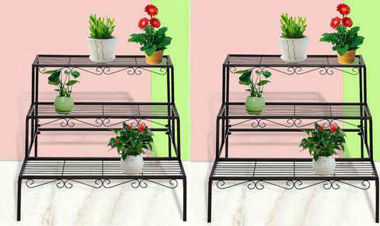 3-Tier Metal Rectangular Pot Plant Stands - Direct On Sale