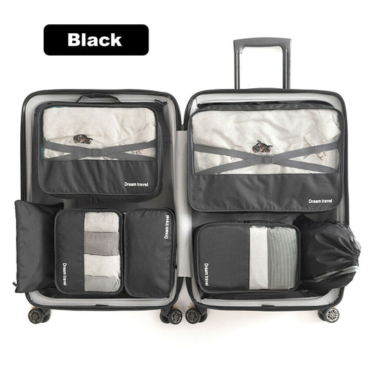 7Pcs Packing Travel Bags Luggage Organiser Inserts