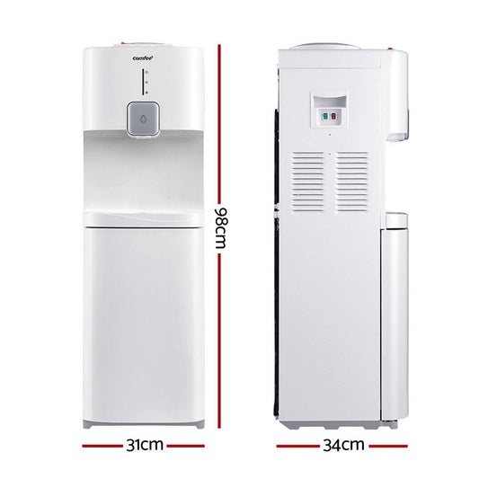 Water Dispenser 20L Cooler Hot Cold Taps Purifier Stand 20L Cabinet White - Direct On Sale