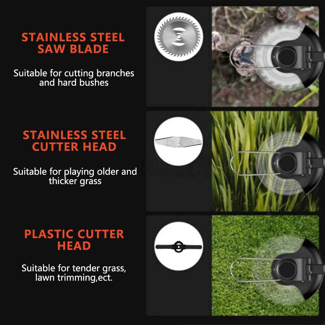 24V Electric Grass String Trimmer 3-in-1 Lawn Cutter Brush Mower Whipper Snipper 1300W