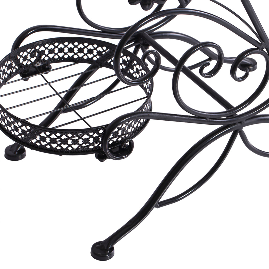 Levede Plant Stand Outdoor Indoor Metal Black-2018816658419879939