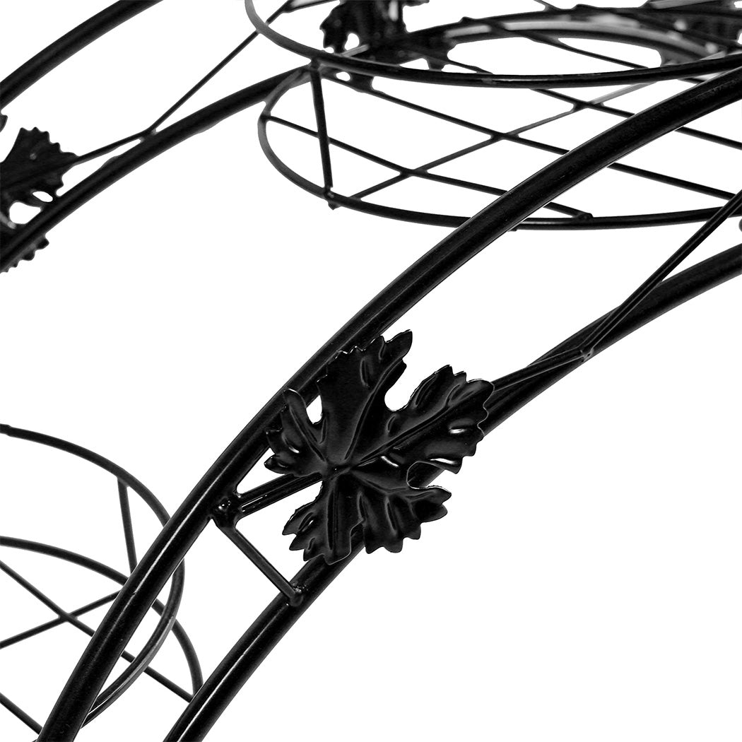 Levede Plant Stand Outdoor Indoor Metal Black-2018816657631350787