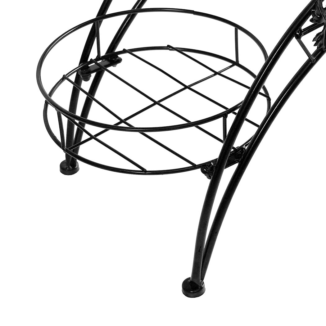 Levede Plant Stand Outdoor Indoor Metal Black-2018816657631350788