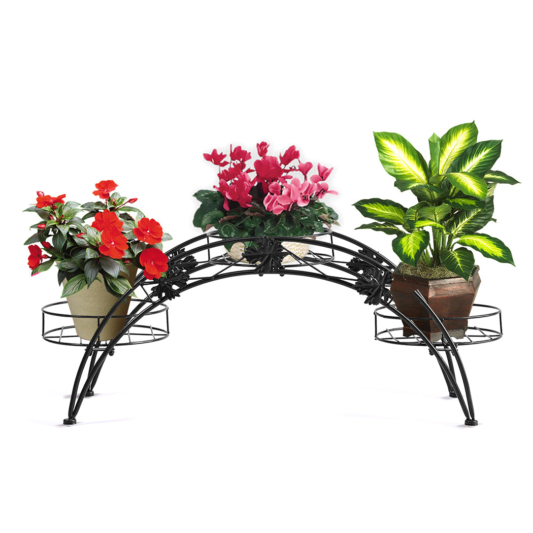 Levede Plant Stand Outdoor Indoor Metal Black-2018816657631350789