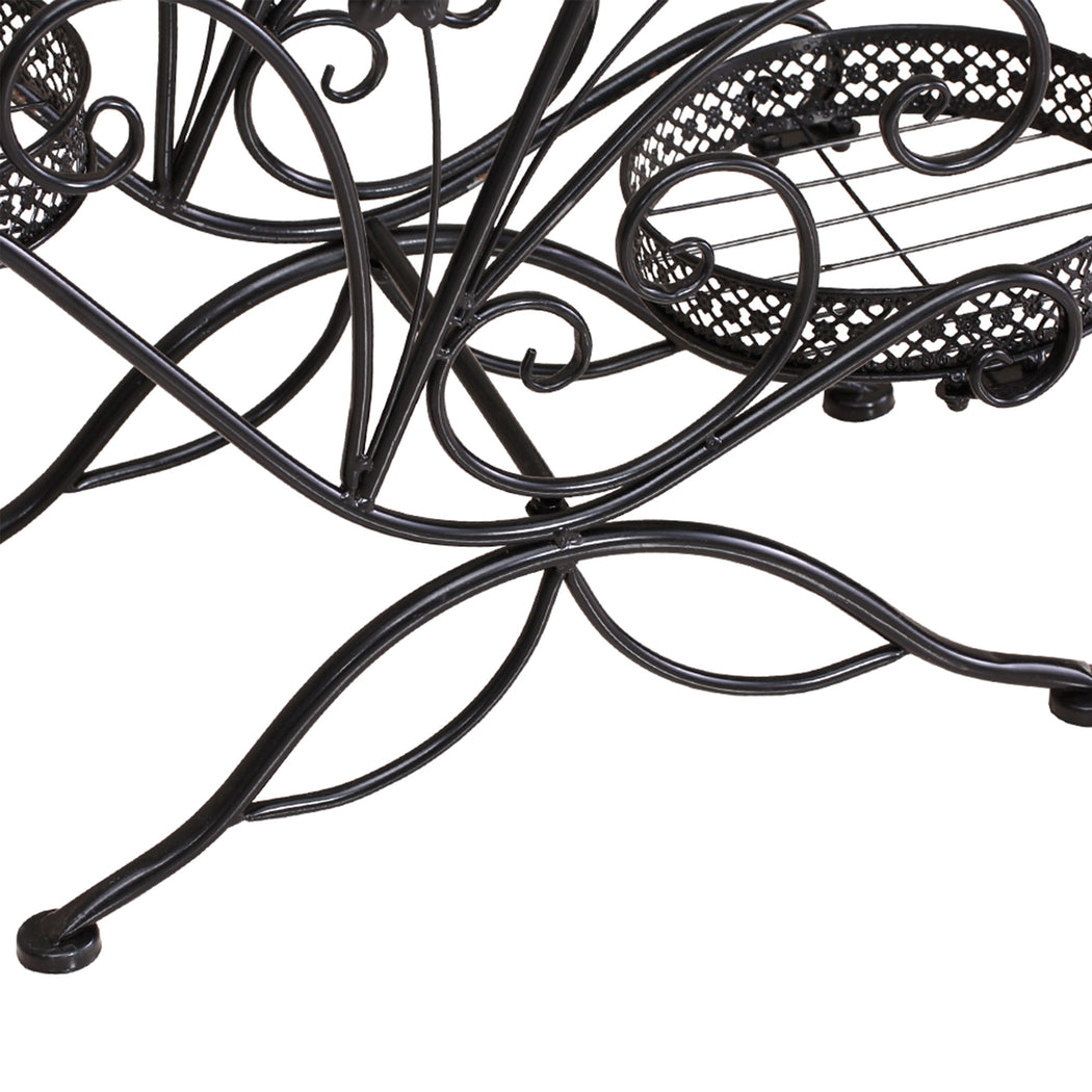 Levede Plant Stand Outdoor Indoor Metal Black-2018816658419879941