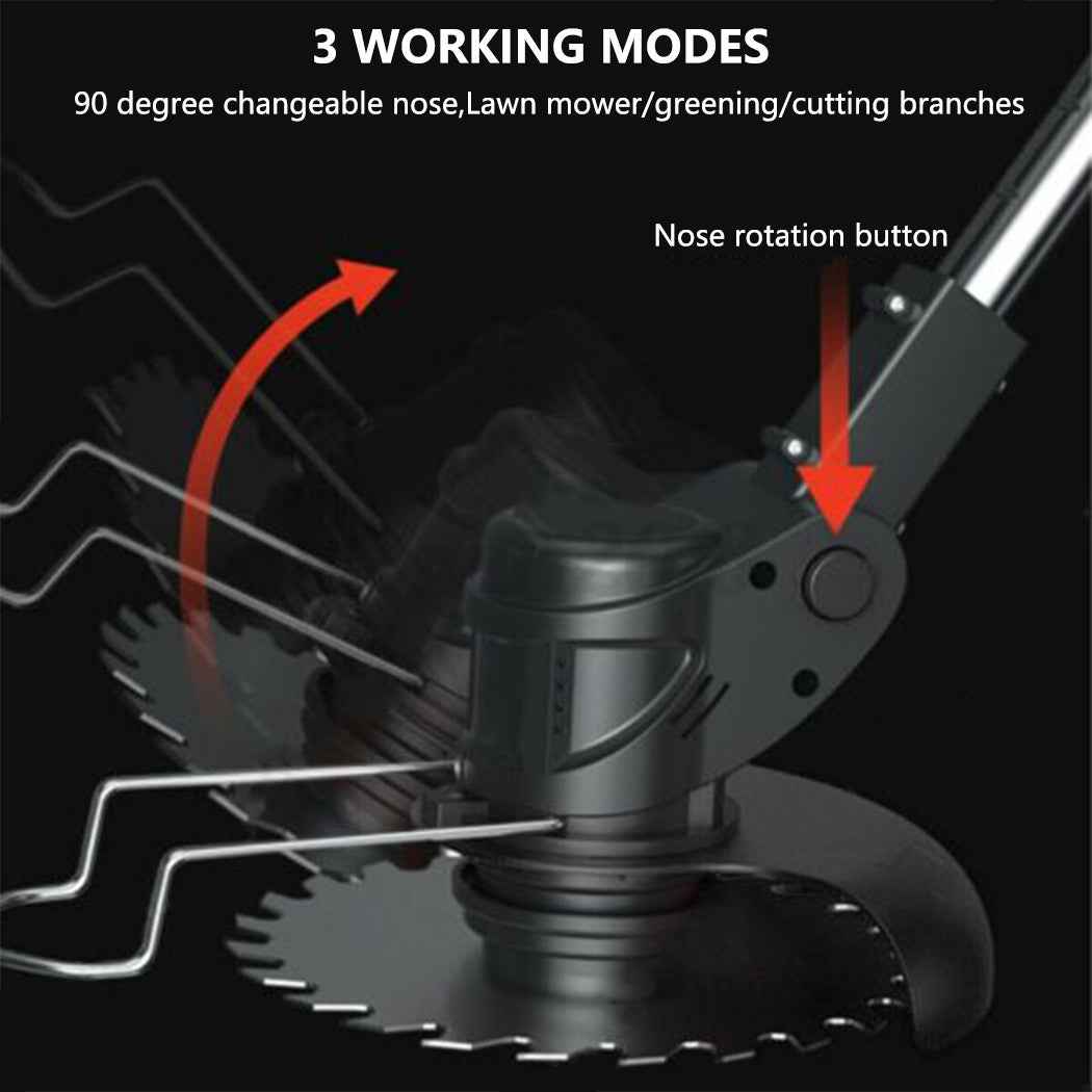 24V Electric Grass String Trimmer 3-in-1 Lawn Cutter Brush Mower Whipper Snipper 1300W