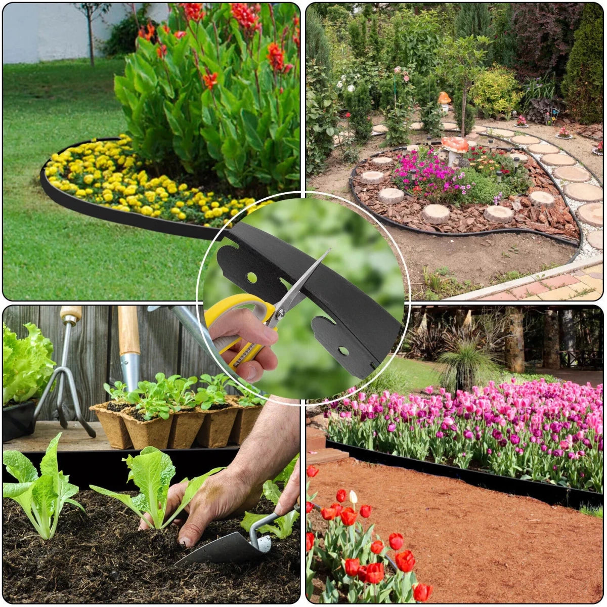 10M - 50M Flexible Garden Bed Edging Lawn Grass Border Paving Edge Liner With Pegs - Direct On Sale