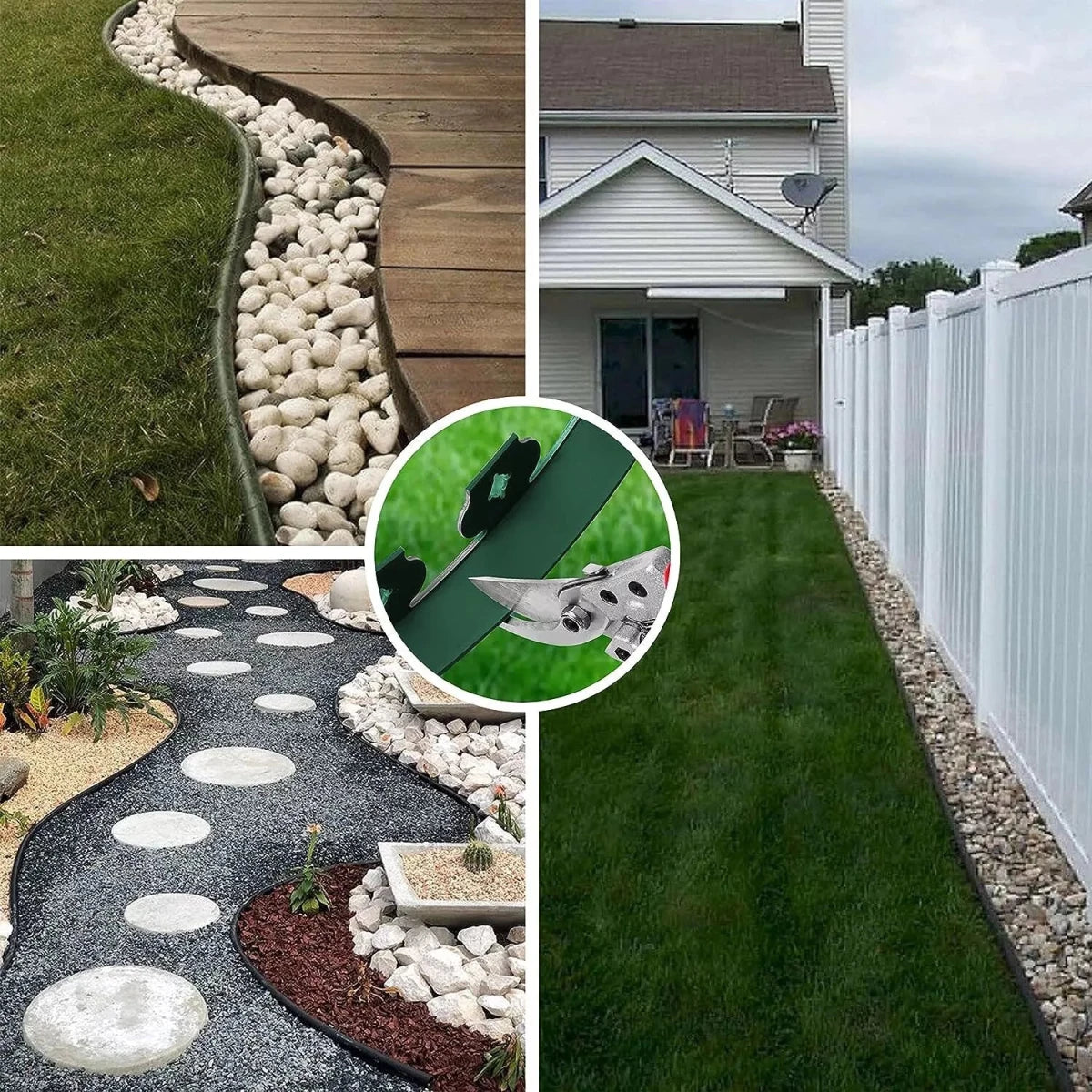 10M - 50M Flexible Garden Bed Edging Lawn Grass Border Paving Edge Liner With Pegs - Direct On Sale