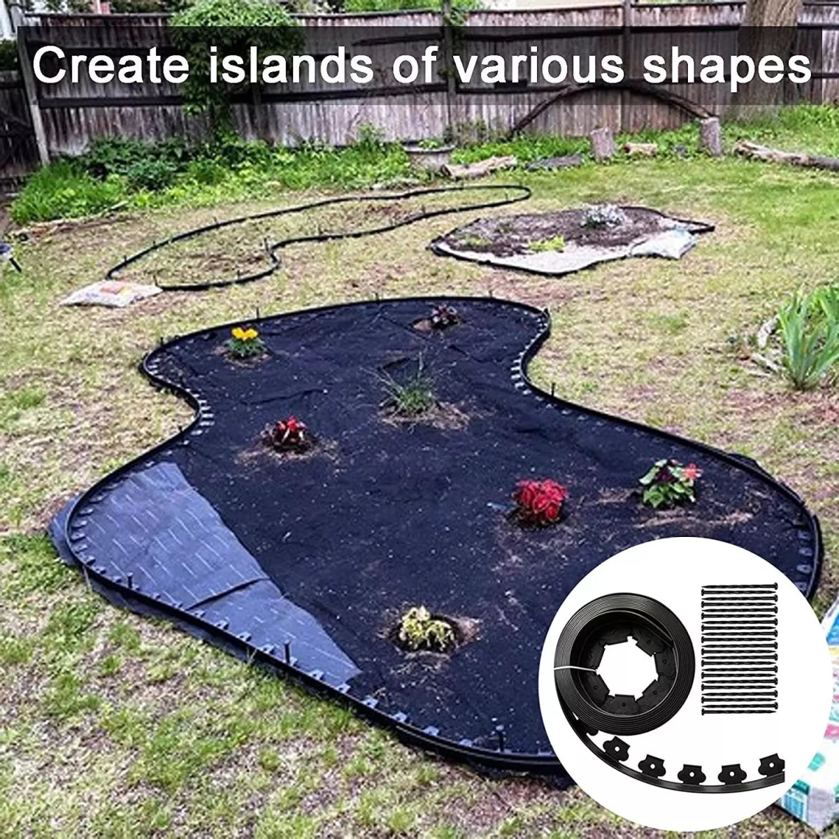 10M - 50M Flexible Garden Bed Edging Lawn Grass Border Paving Edge Liner With Pegs - Direct On Sale