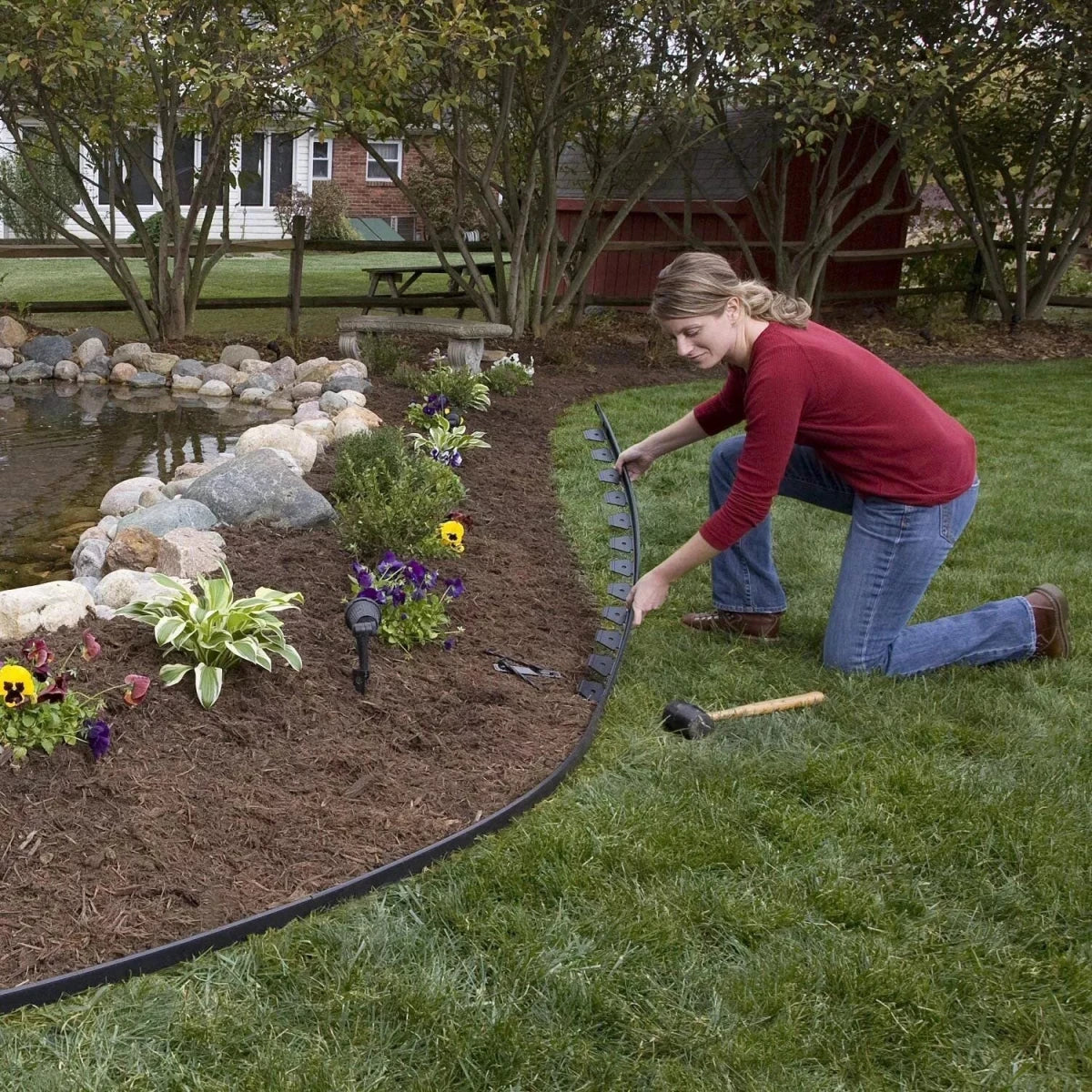 10M - 50M Flexible Garden Bed Edging Lawn Grass Border Paving Edge Liner With Pegs - Direct On Sale