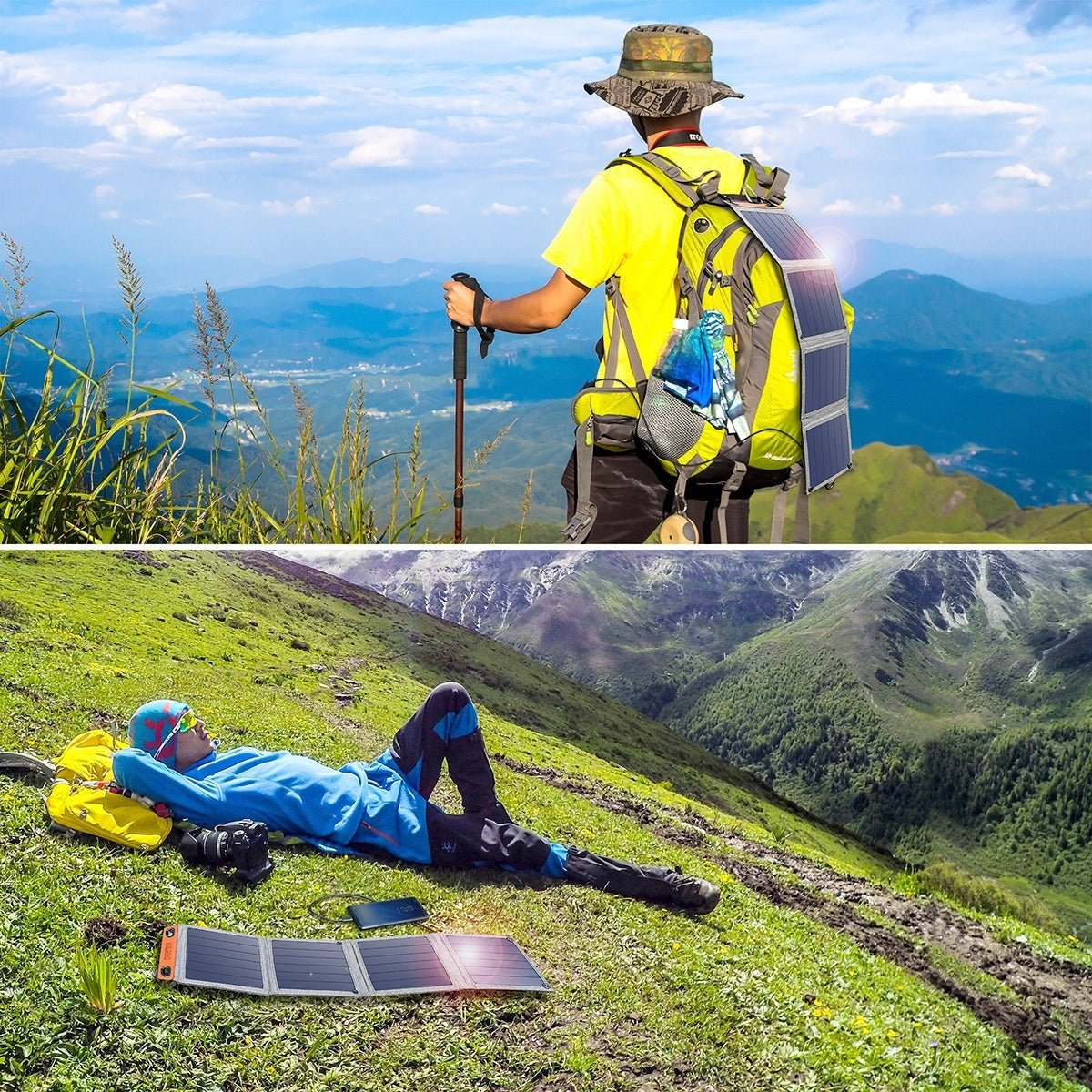 14W USB Foldable USB Solar Powered Charger - Direct On Sale