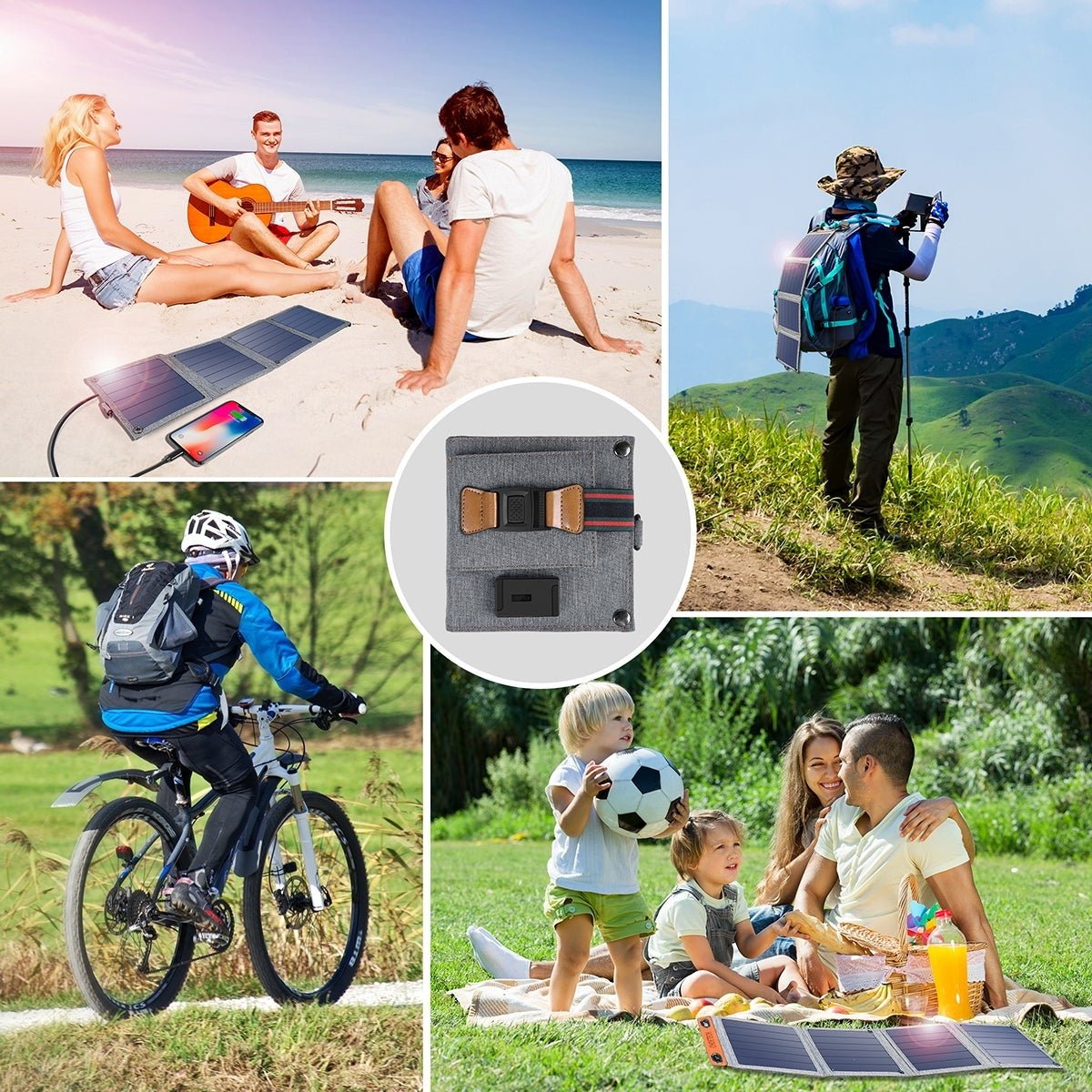 14W USB Foldable USB Solar Powered Charger - Direct On Sale