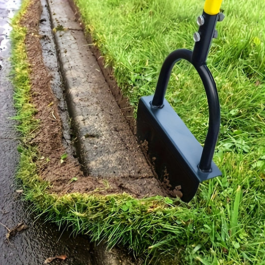 Manual half-moon lawn edger with handle