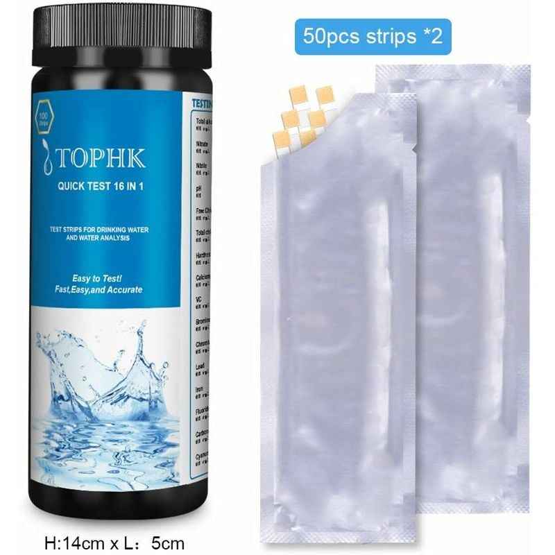 16 - in - 1 Professional Water Quality Test Strips (100 Count) - Direct On Sale