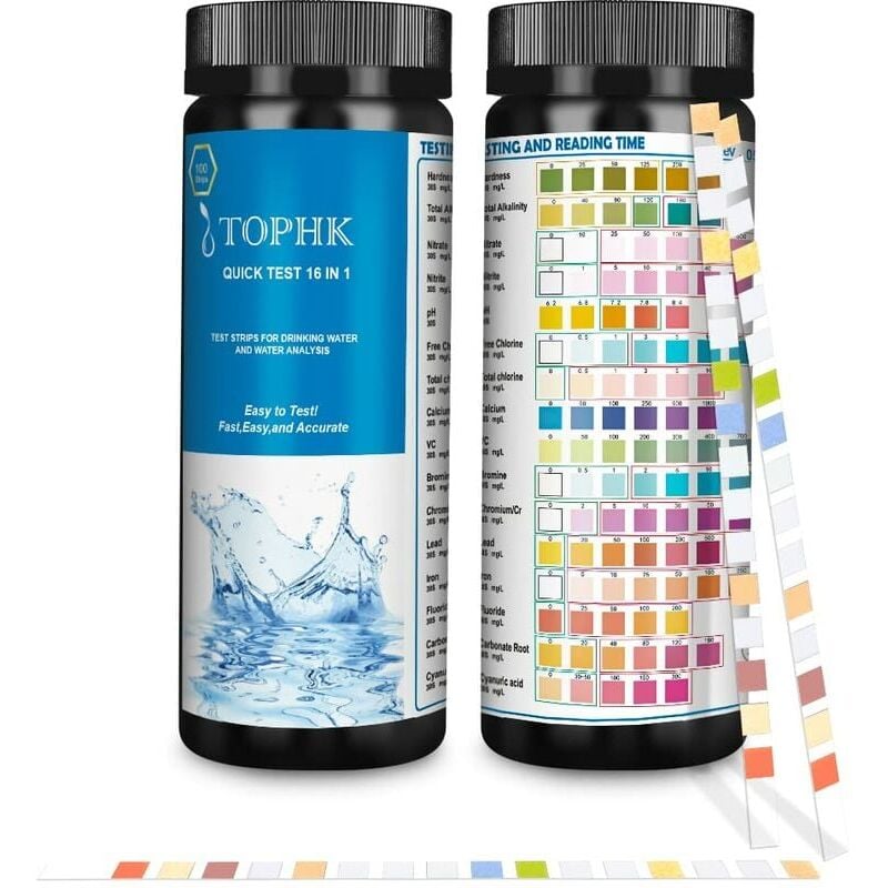 16 - in - 1 Professional Water Quality Test Strips (100 Count) - Direct On Sale