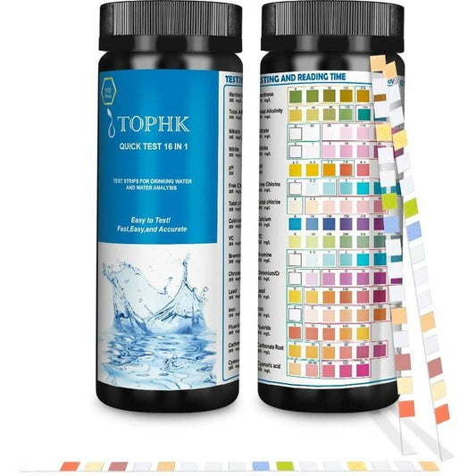 16 - in - 1 Professional Water Quality Test Strips (100 Count) - Direct On Sale