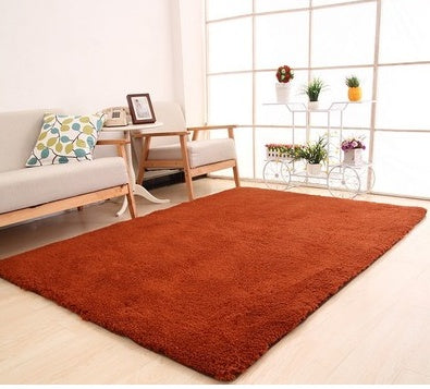 Soft area rug on a hard floor