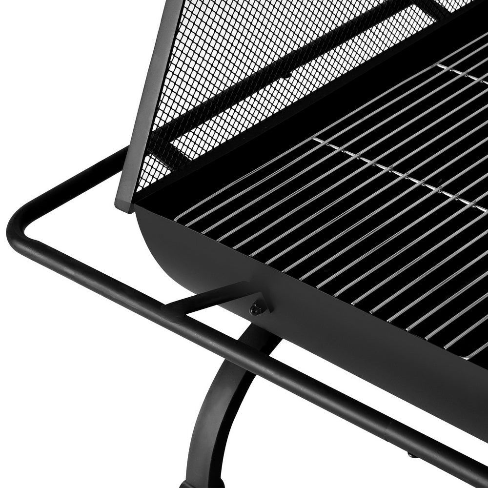 2 - in - 1 Fire Pit BBQ Grill Outdoor Fireplace Steel - Direct On Sale