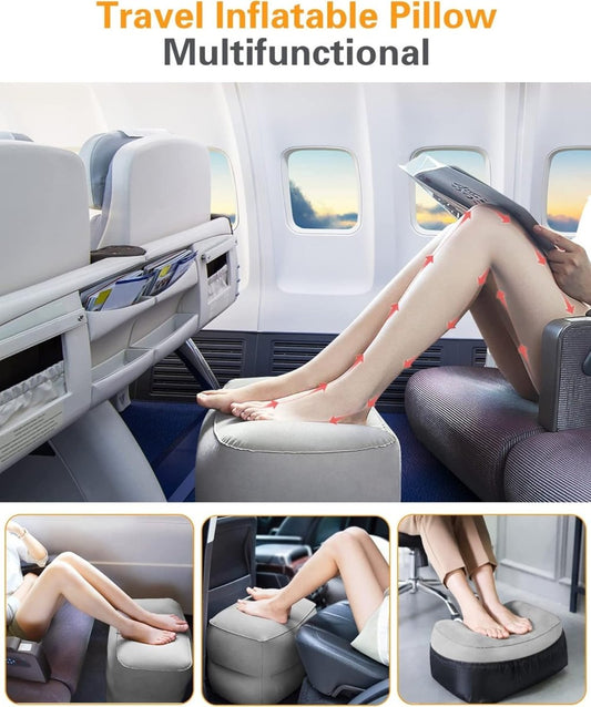 2 Pack Inflatable Foot Rest Pillow for Travel,Travel Accessories, - Direct On Sale