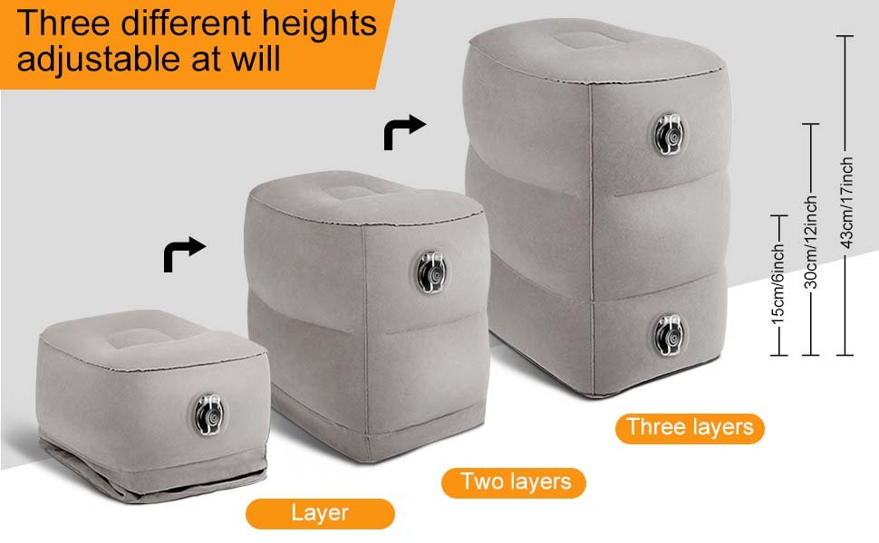 2 Pack Inflatable Foot Rest Pillow for Travel,Travel Accessories, - Direct On Sale