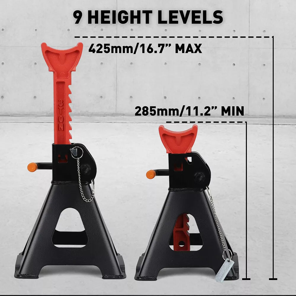2 - Piece 3Ton/6000lbs Jack Stands Double Lock Adjustable Truck Ratchet Lift Hoist - Direct On Sale