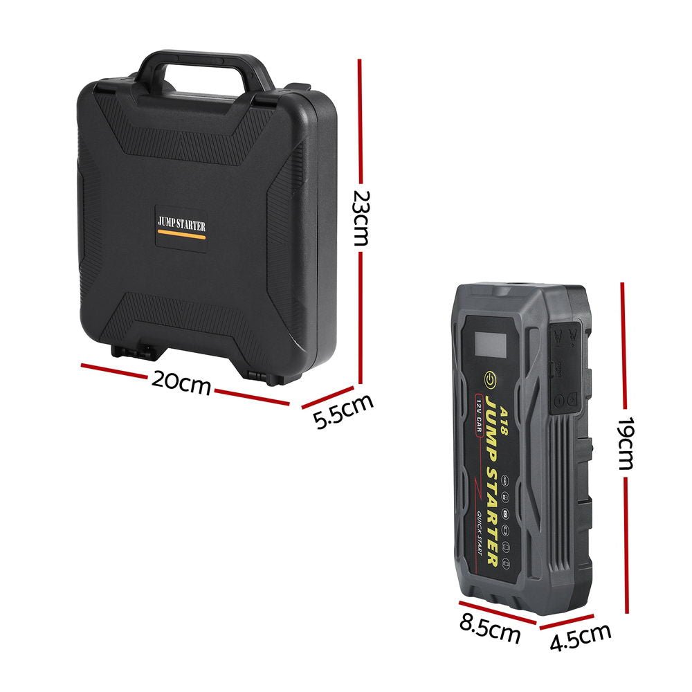 2000A Portable Car Jump Starter 12V Lithium Battery Booster Pack Power Bank & Jumper Cables - Direct On Sale