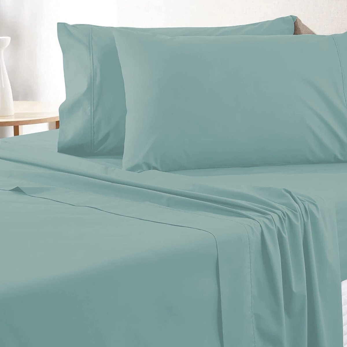 2000TC Egyptian Cotton Bed Flat Fitted Sheet Set - Direct On Sale