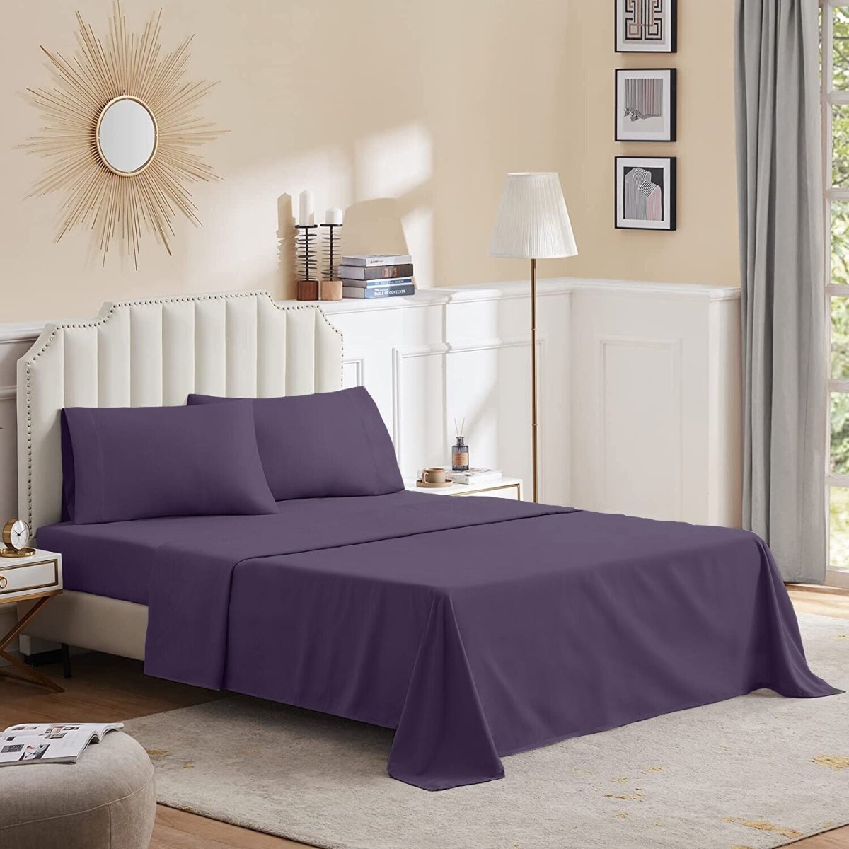 2000TC Egyptian Cotton Bed Flat Fitted Sheet Set - Direct On Sale