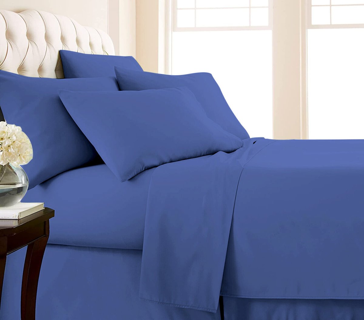 2000TC Egyptian Cotton Bed Flat Fitted Sheet Set - Direct On Sale