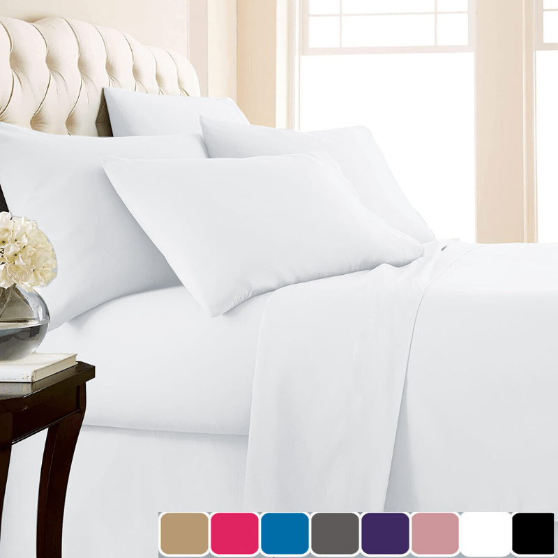 2000TC Egyptian Cotton Bed Flat Fitted Sheet Set - Direct On Sale