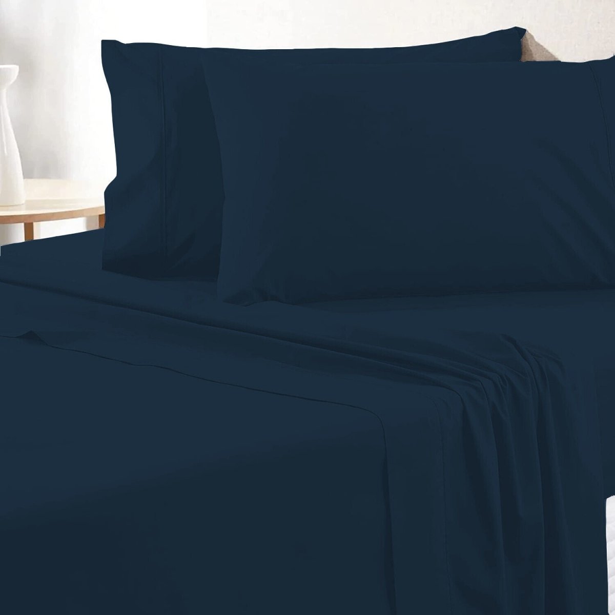 2000TC Egyptian Cotton Bed Flat Fitted Sheet Set - Direct On Sale