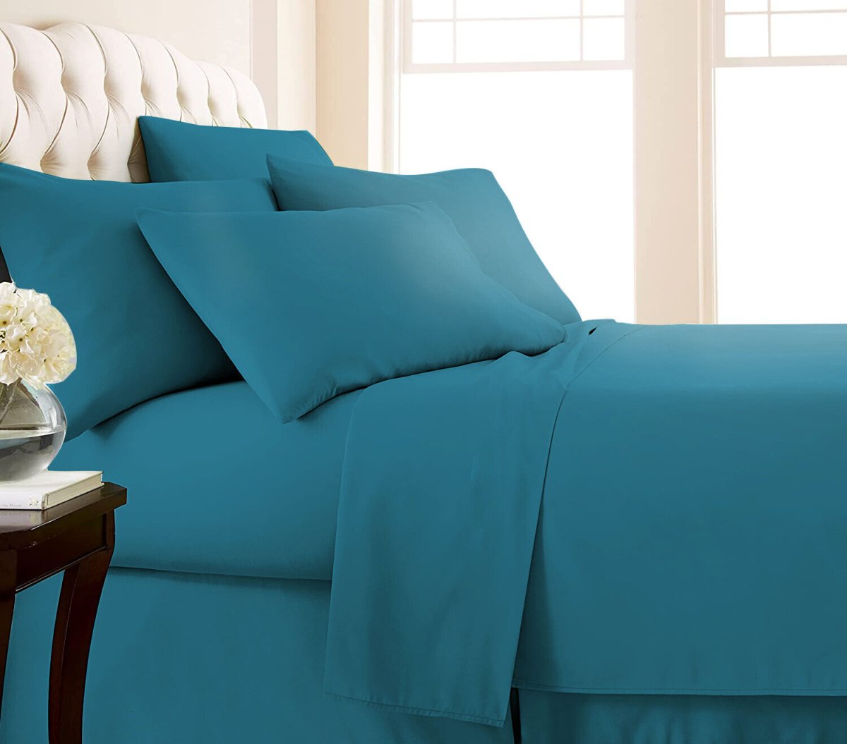 2000TC Egyptian Cotton Bed Flat Fitted Sheet Set - Direct On Sale