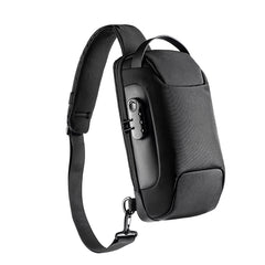 Men's Waterproof Anti-Theft Oxford Crossbody Sling Backpack with USB Port Charger- Black_5