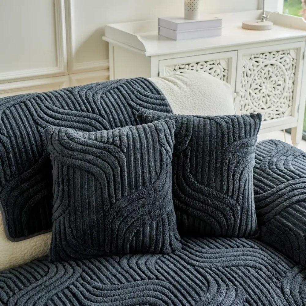 Autumn and Winter Straight Row Non-slip Cushion Cover Thickened Plush Sofa Cushion