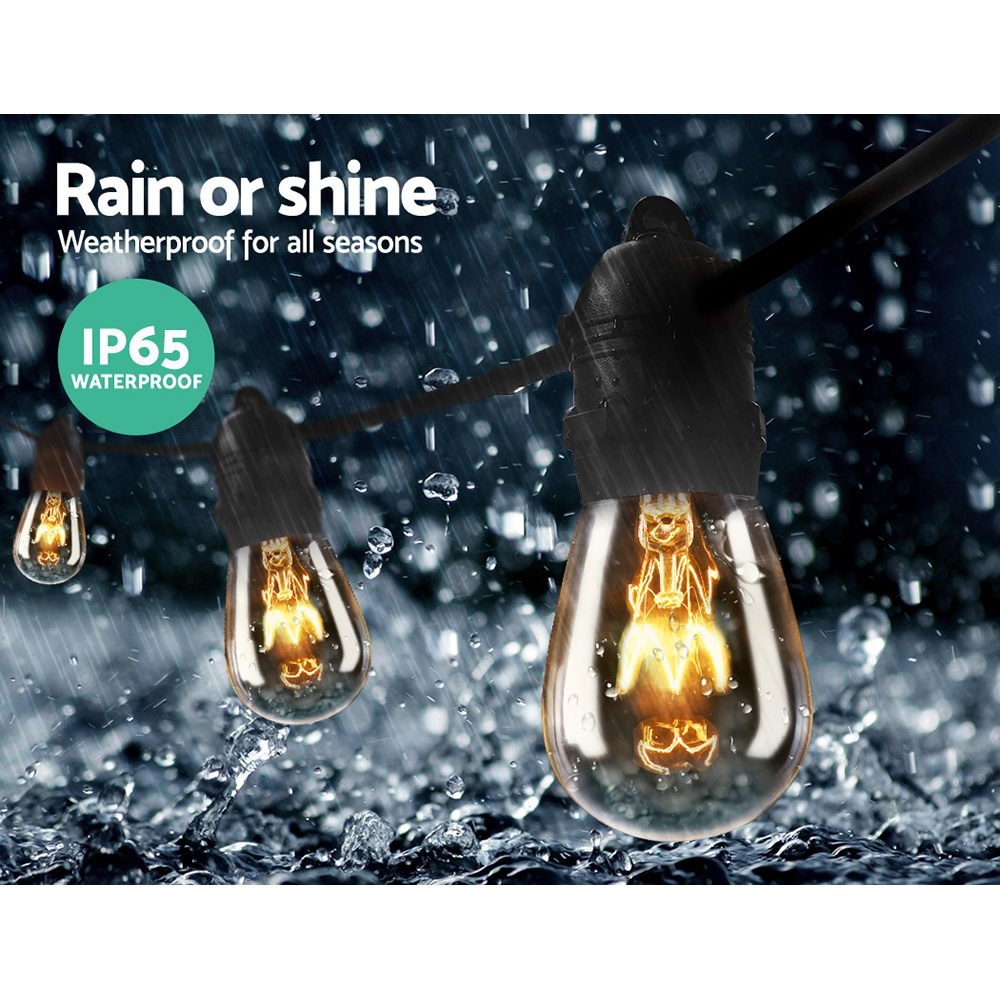 20m LED Festoon String Lights Outdoor Christmas Wedding Waterproof Garden Decor - Direct On Sale