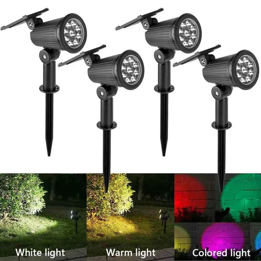 Solar LED Spotlight for Outdoor Garden Landscape Lighting Waterproof Solar Powered Spot Lights for Garden Lawn Yard Walkway